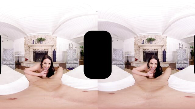 Angela White POV closeup sucking finger nude tits