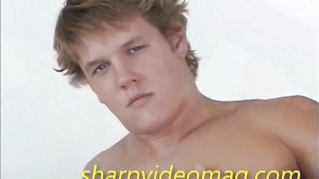 Sammy Jones blonde hunk nude solo jerk off in spa cabana