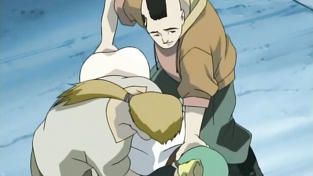 Kojin Taxi Ep.3 JAV threesome with blonde ponytail girl in white lifted by two men