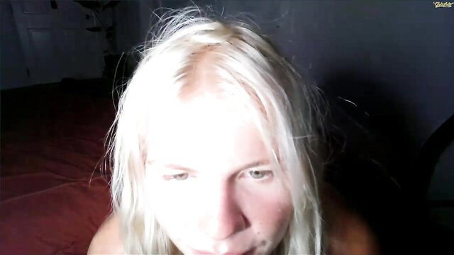 Poppyhoneygirl skinny blonde closeup face in dim light adult thumbnail