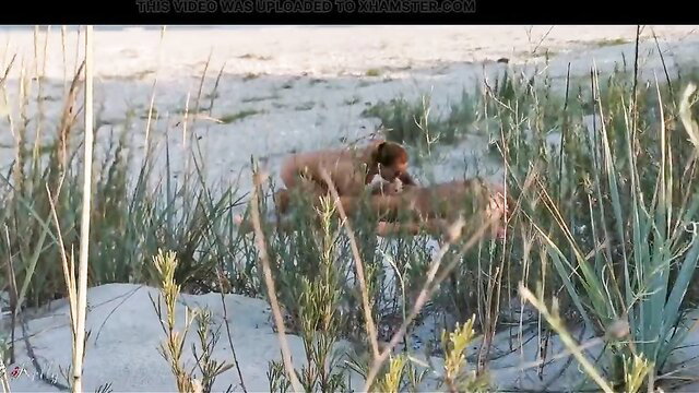 Hot couple caught fucking doggystyle on sunny beach