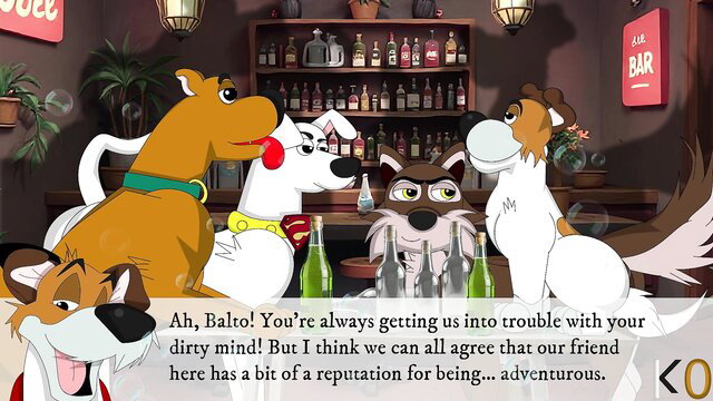 Anthro furry gang at bar: Balto, dogs, bunnies in sexy tavern scene
