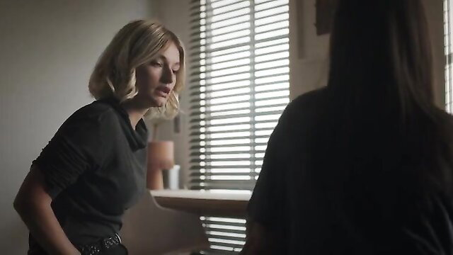 Blonde Marina Tsaran & brunette in tight polo tops nude celeb scene Fair Trade