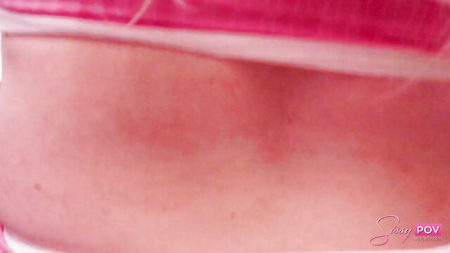 Pink lingerie tease Riley Jay HD BTS POV sex video thumbnail