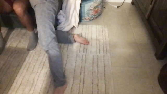 sugarpiehoneybunn feet tease in grey pants and socks Chaturbate leak