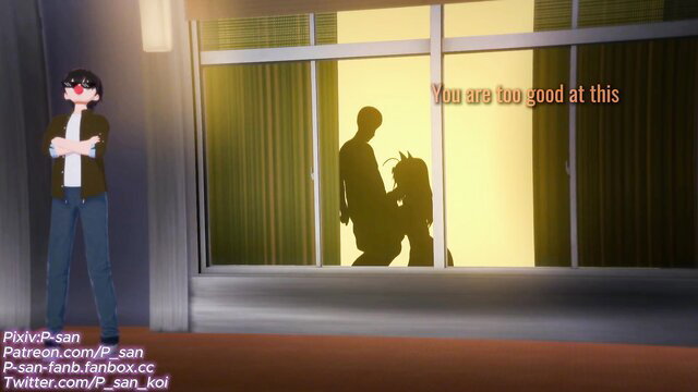 Taihou NTR preview: anime girl silhouette fucked doggystyle by man at window