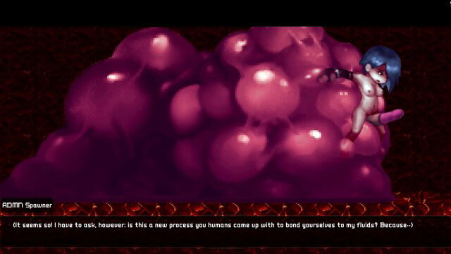 Anime girl bound in giant grapes, penetrated by cock in hentai fluid bondage scene