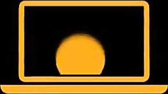 Laptop screen with a blurred yellow circle