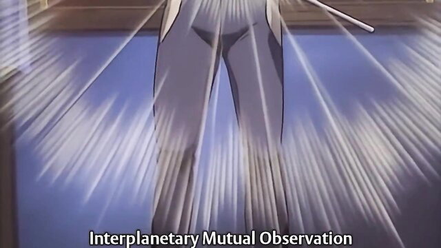 Anime hentai girl in shiny gray bodysuit with glowing energy beams, Demon Beast Invasion Ep.6