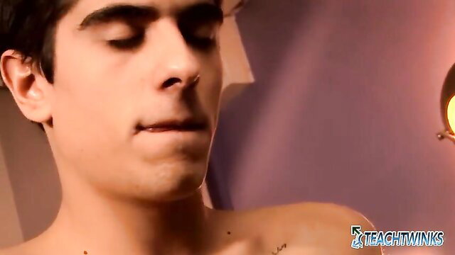 Billy Rubens closeup wink in TeachTwinks gay porn thumbnail