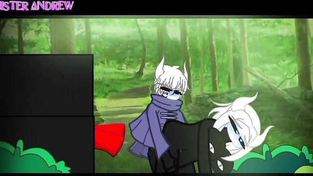 Horny Knight Remastered: White-haired anime boys in forest gay sex scene