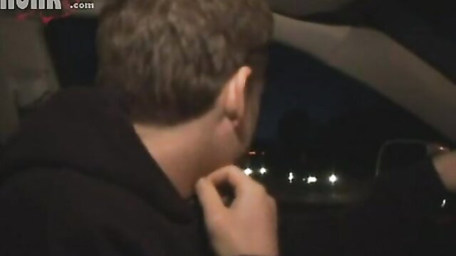 Blurry night drive view of hooded man in car, stepdad taboo tease