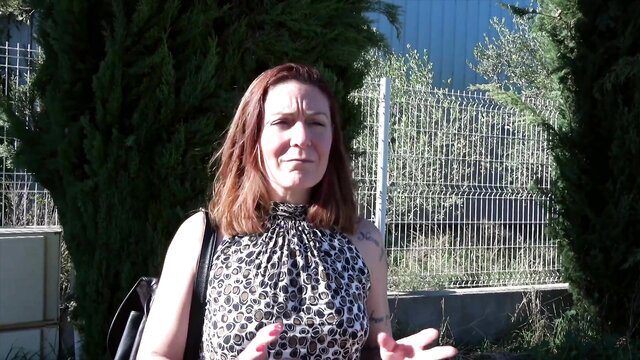 Wendy 40yo redhead in polka-dot top, salon manager tease