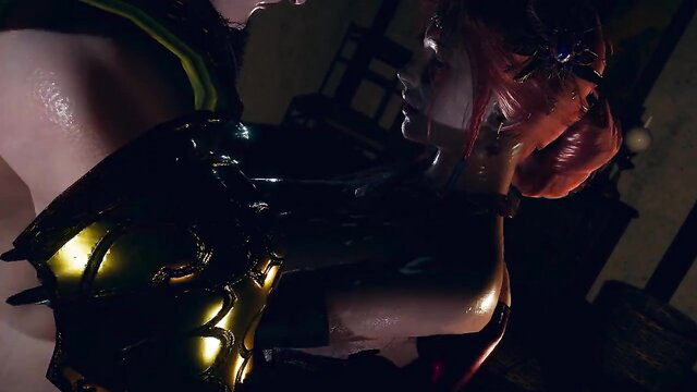 Triss Merigold in latex corset late night date fuck from Honey Select 2