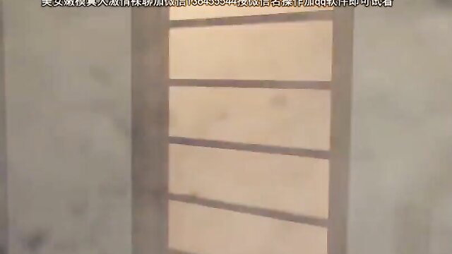 Japanese stepmom frosted glass door tease, VKO JAV thumbnail