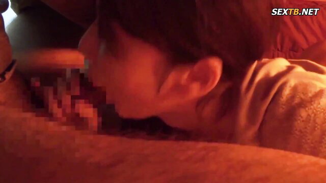 Asian stepmom and son in secret fakecest oral play, censored JAV