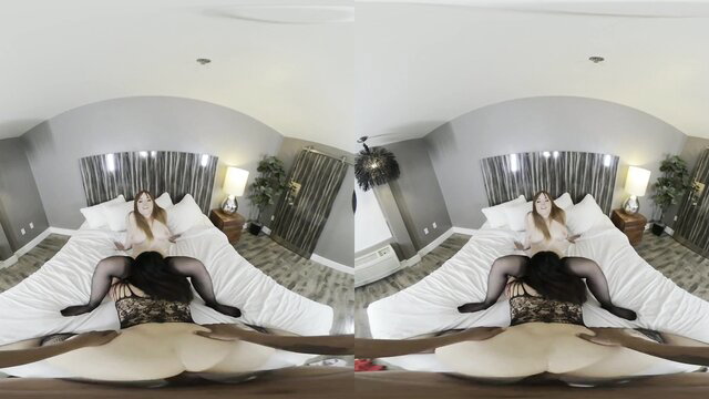 Hot blonde rides massive BBC in steamy VR bedroom POV