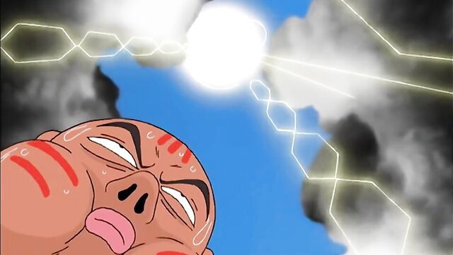 Sweaty anime kunoichi ninja chick grimacing in stormy JAV hentai Ep.5