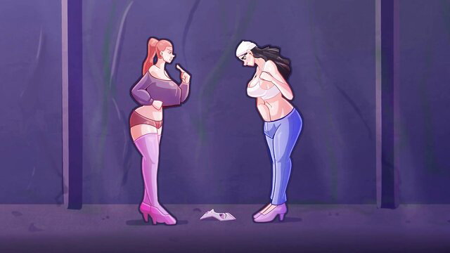 TGedNathan in Mask of Venus: Redhead and masked brunette in tight outfits arguing