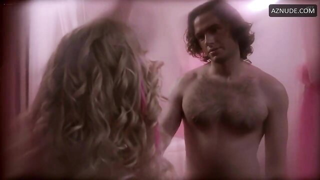 Sorority Babes Slimeball Bowl-O-Rama 2 shower: busty blonde caresses nude hairy stud