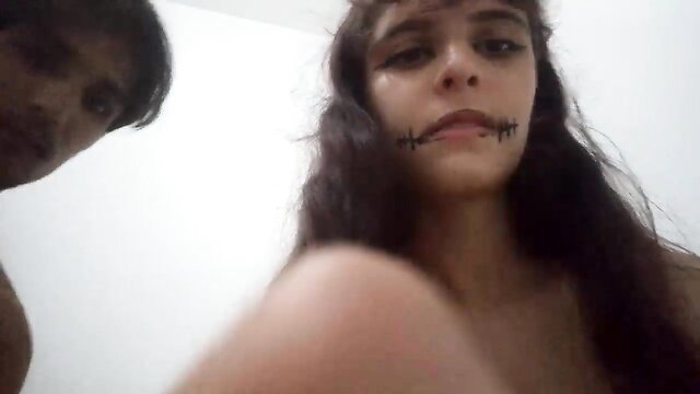 Sweet__kaory petite 18yo with Joker makeup in couple Chaturbate video