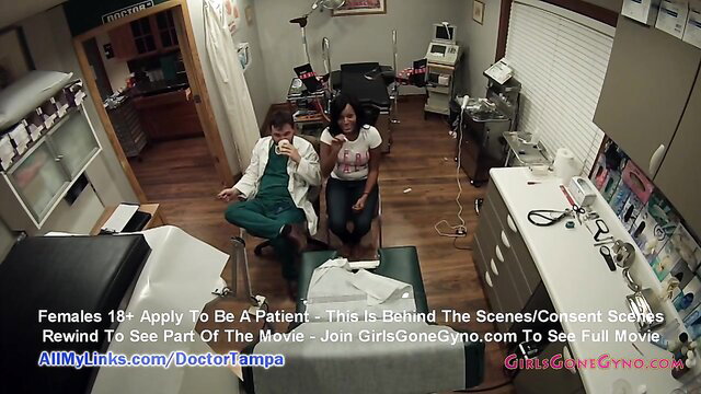 Tori Sanchez black teen gyno exam by doctor on hidden cam