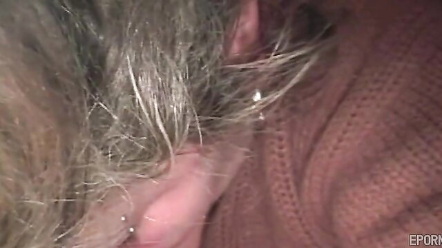 Charming BBW MILF closeup ear and gray hair in horny xxx scene