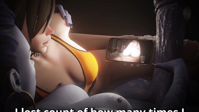 Widowmaker bikini selfie with huge dildo anal stretch preview