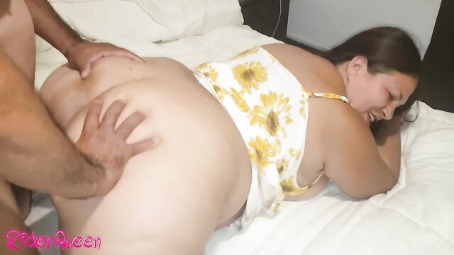 Thick Latina hotwife ass grabbed roughly by bull in cuckold scene