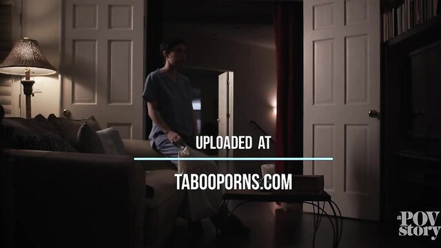 Olive Glass watches porn on couch in dim room POV story