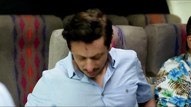 Sarah French topless in blue shirt at Bermuda Island nude scene