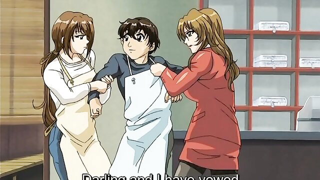 Busty anime milfs grab young guy in Dirty Laundry 2 hentai