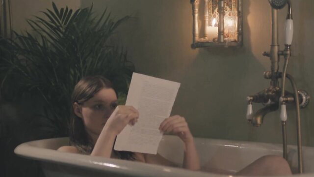 Nora Pider nude tits in bathtub reading letter, Pale Blue Me 2018