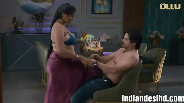 Indian big boobs maid in bra skirt gropes shirtless man in hot scene