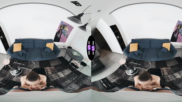 Arina Shy long hair shaved pussy POV VR riding closeup