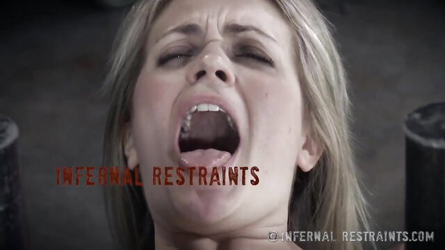 Gorgeous blonde moaning in ecstasy from master's intense BDSM punishment