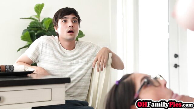 Kinky Latin stepsister swap blowjob, sucking cock closeup