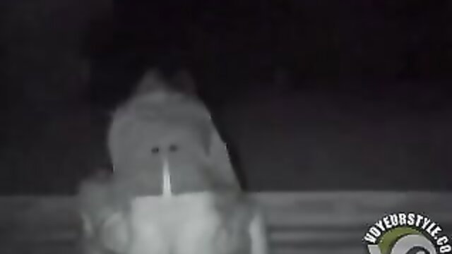 Night vision public sex couple silhouette thrusting outdoors