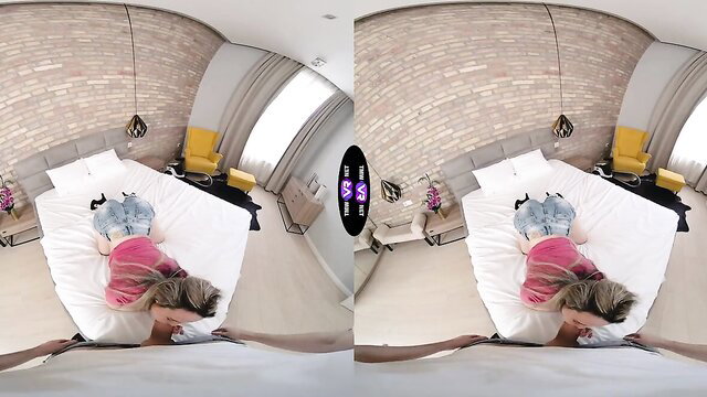 Hungarian hottie Brenda Dixon POV sex on bed in denim shorts