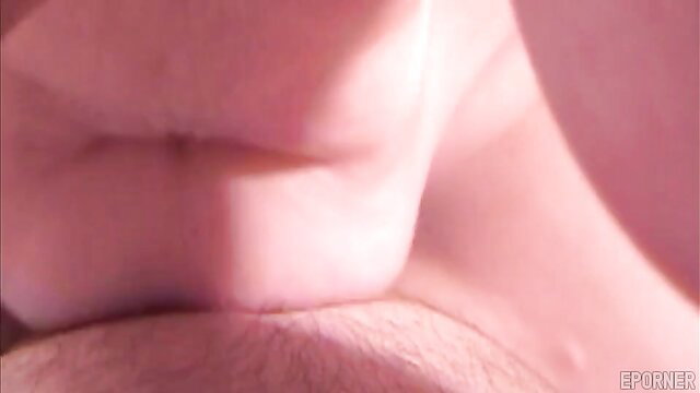 Raunchy retro granny's plump lips and chin in close-up tease