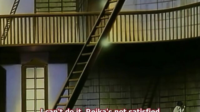 Bondage Mansion Ep.2 Japanese woman on ladder in dimly lit mansion unsatisfied