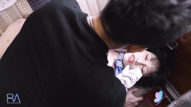 Xiao Ye Ye bound in sailor suit, gagged, dominated by man