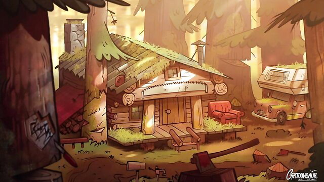 Animated redhead girl taking selfie in black tank top, cartoon style