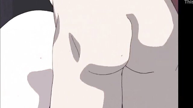 Anime hentai MILF closeup of huge pale tits and cleavage