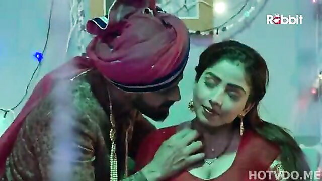 Indian couple in traditional attire, hot kiss from Jalebi S04 RabbitMovies
