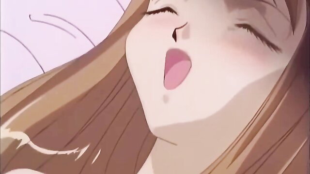 Blonde anime JAV girl ahegao face, tongue out, eyes rolled back in ecstasy