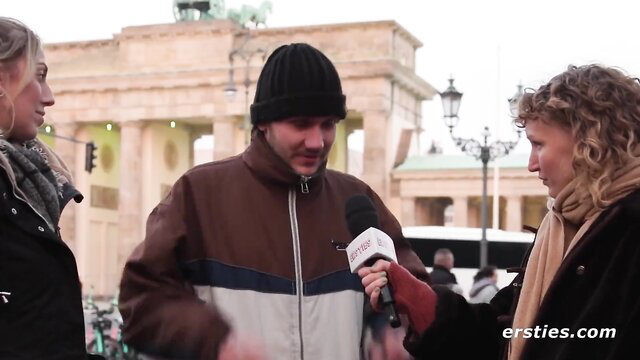 Lana & Serafina interview men on relating to partners at Brandenburg Gate
