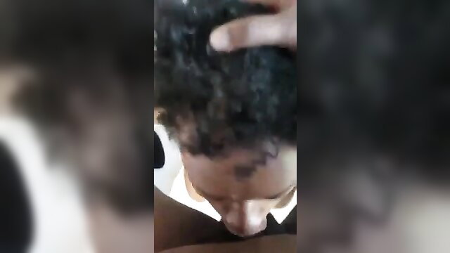 Closeup POV of black guy face buried in woman's thighs, amateur oral tease
