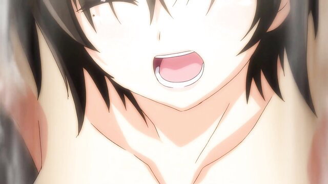 Anime girl with open mouth in close-up, black hair, JAV rape fantasy thumbnail