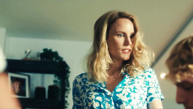 Blonde Isabel Thierauch in sheer floral blouse, Euphorie S01E05 Rush